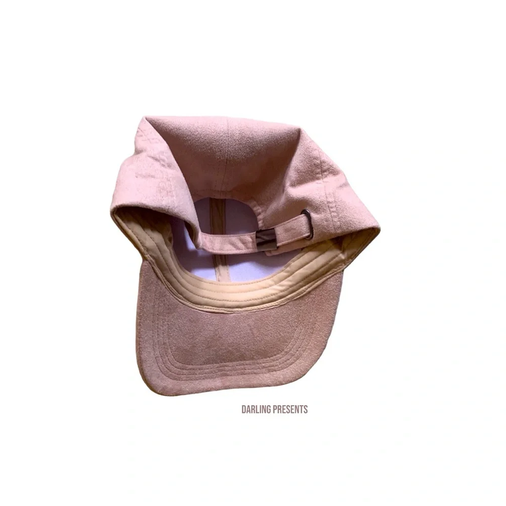 Suede Snap Back Cap Women Color Light Pink Size OS
